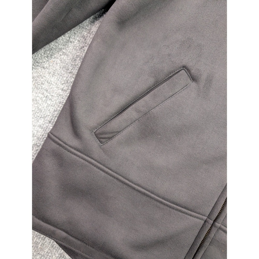 Vintage Ralph Lauren Lauren Full Zip Faux Suede Jacket Womens Large Black Coat - Picture 5 of 15